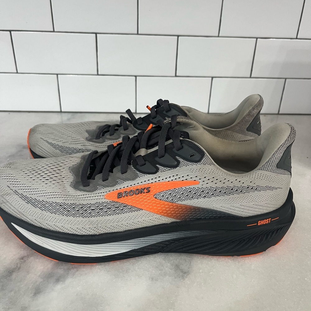 Brooks Ghost 17 Men's Gray and Orange Running Shoes